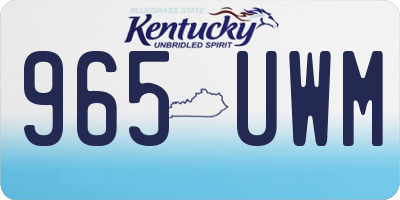KY license plate 965UWM