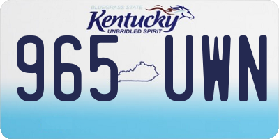 KY license plate 965UWN