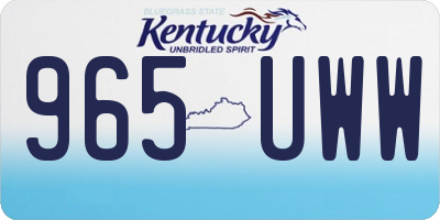 KY license plate 965UWW