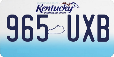 KY license plate 965UXB