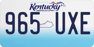 KY license plate 965UXE