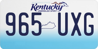 KY license plate 965UXG