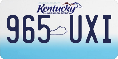 KY license plate 965UXI