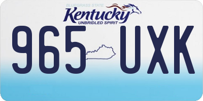 KY license plate 965UXK