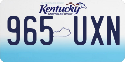KY license plate 965UXN
