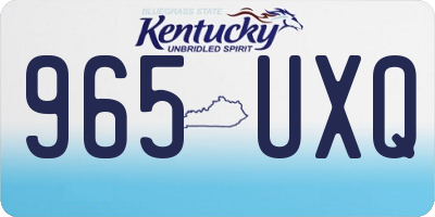 KY license plate 965UXQ