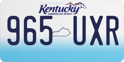 KY license plate 965UXR