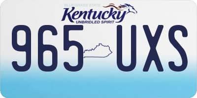 KY license plate 965UXS