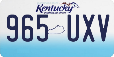 KY license plate 965UXV