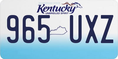 KY license plate 965UXZ