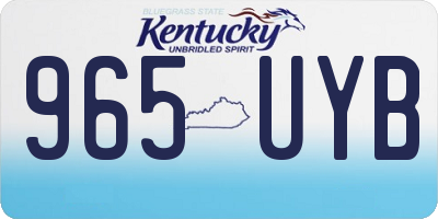 KY license plate 965UYB