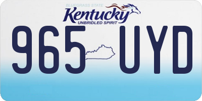 KY license plate 965UYD
