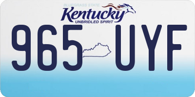 KY license plate 965UYF