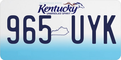 KY license plate 965UYK