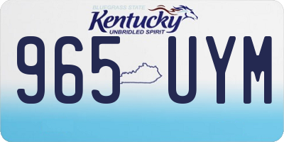 KY license plate 965UYM