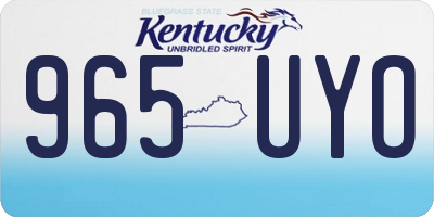 KY license plate 965UYO
