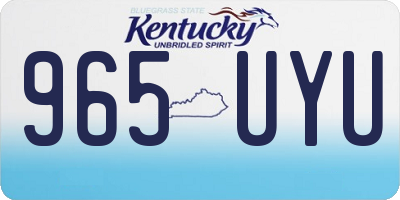 KY license plate 965UYU