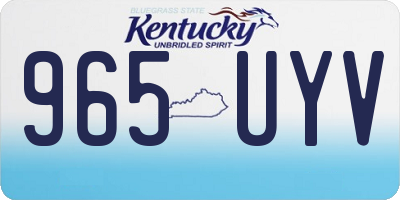 KY license plate 965UYV