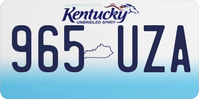 KY license plate 965UZA