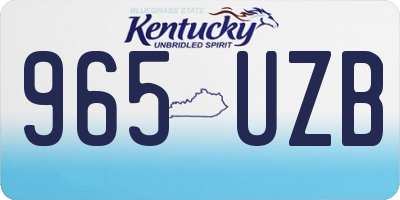 KY license plate 965UZB