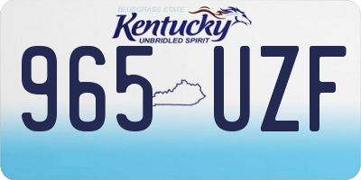 KY license plate 965UZF