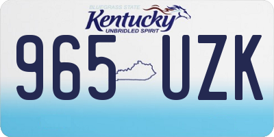 KY license plate 965UZK