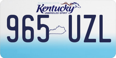 KY license plate 965UZL