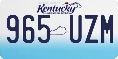KY license plate 965UZM