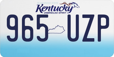 KY license plate 965UZP