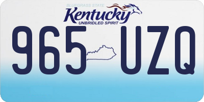 KY license plate 965UZQ