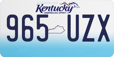 KY license plate 965UZX