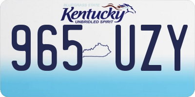 KY license plate 965UZY