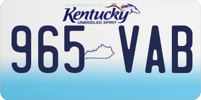 KY license plate 965VAB
