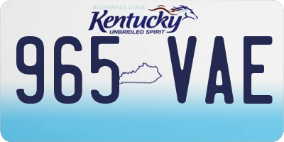 KY license plate 965VAE