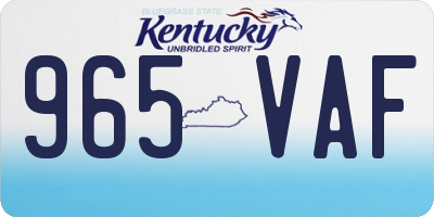 KY license plate 965VAF