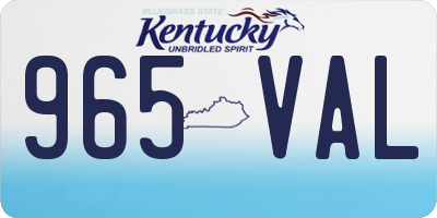 KY license plate 965VAL