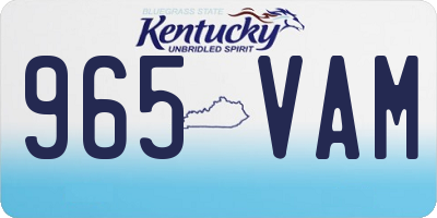 KY license plate 965VAM