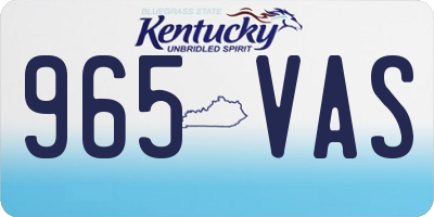 KY license plate 965VAS
