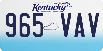 KY license plate 965VAV