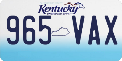 KY license plate 965VAX