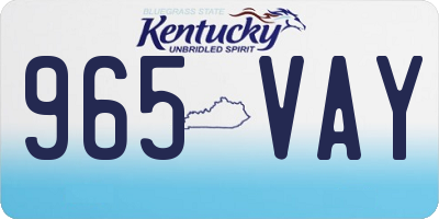 KY license plate 965VAY