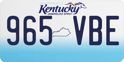 KY license plate 965VBE