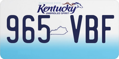 KY license plate 965VBF