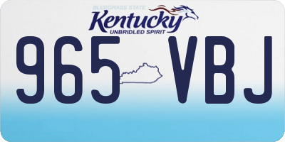 KY license plate 965VBJ