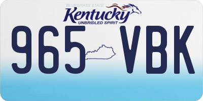 KY license plate 965VBK