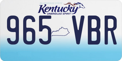 KY license plate 965VBR