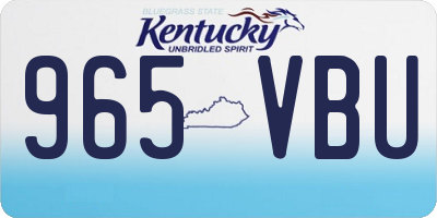 KY license plate 965VBU