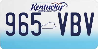 KY license plate 965VBV