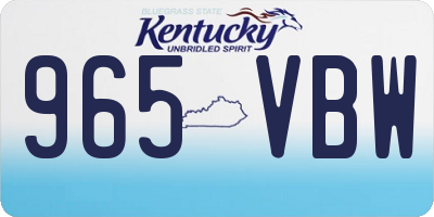 KY license plate 965VBW