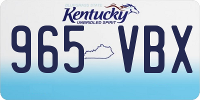 KY license plate 965VBX